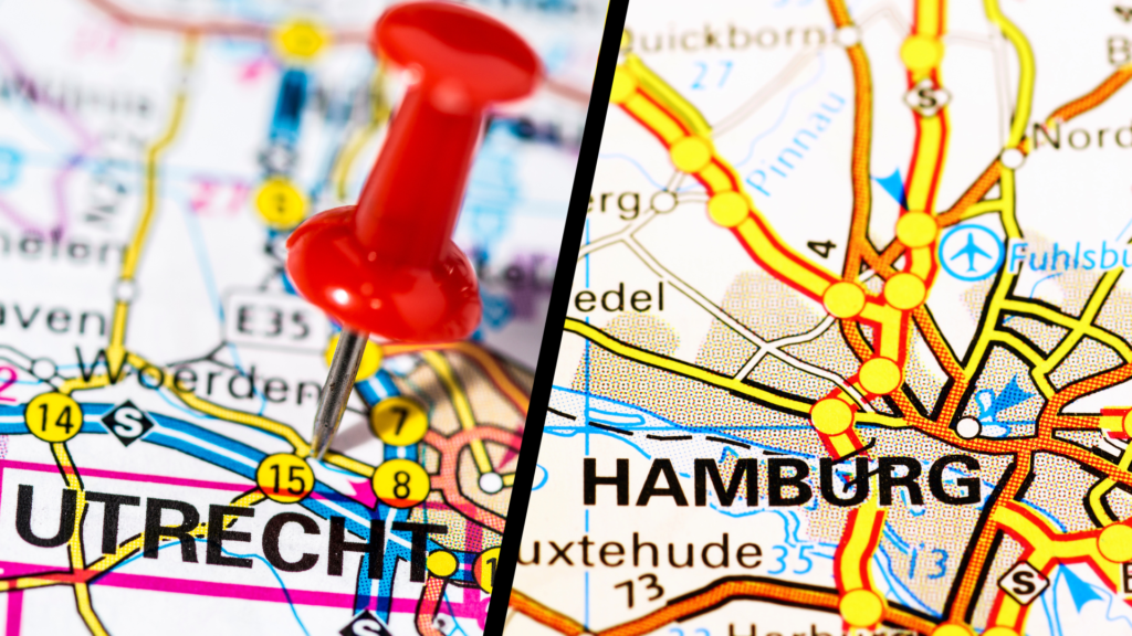 Methane mapping, emission quantification, and attribution in two European cities: Utrecht (NL) and Hamburg (DE)